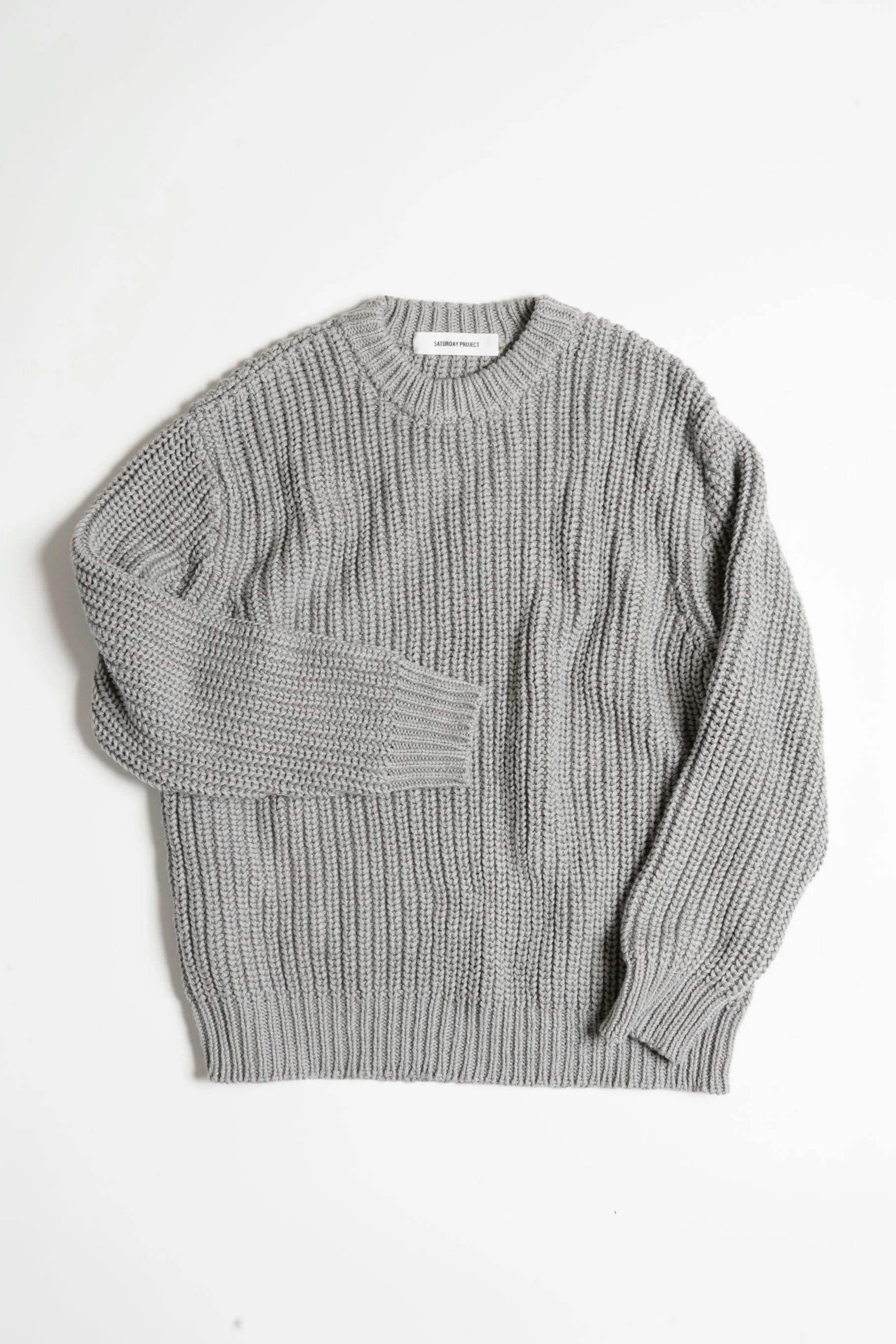 久遠　Fisherman collage knit/White FISHERMAN KNIT - ECRU — Saturday Project
